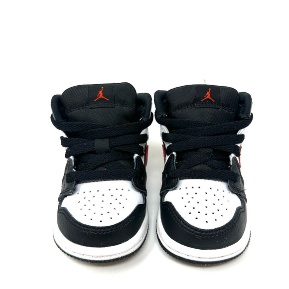 Nike Air Jordan 1 Mid Black Chile Red Toddler 4C Sneakers 640735-075 - Picture 11 of 11